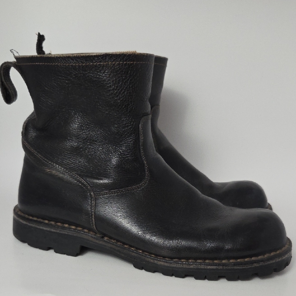 J. Crew Black Leather Men's Boots Biker Hipster Trendy